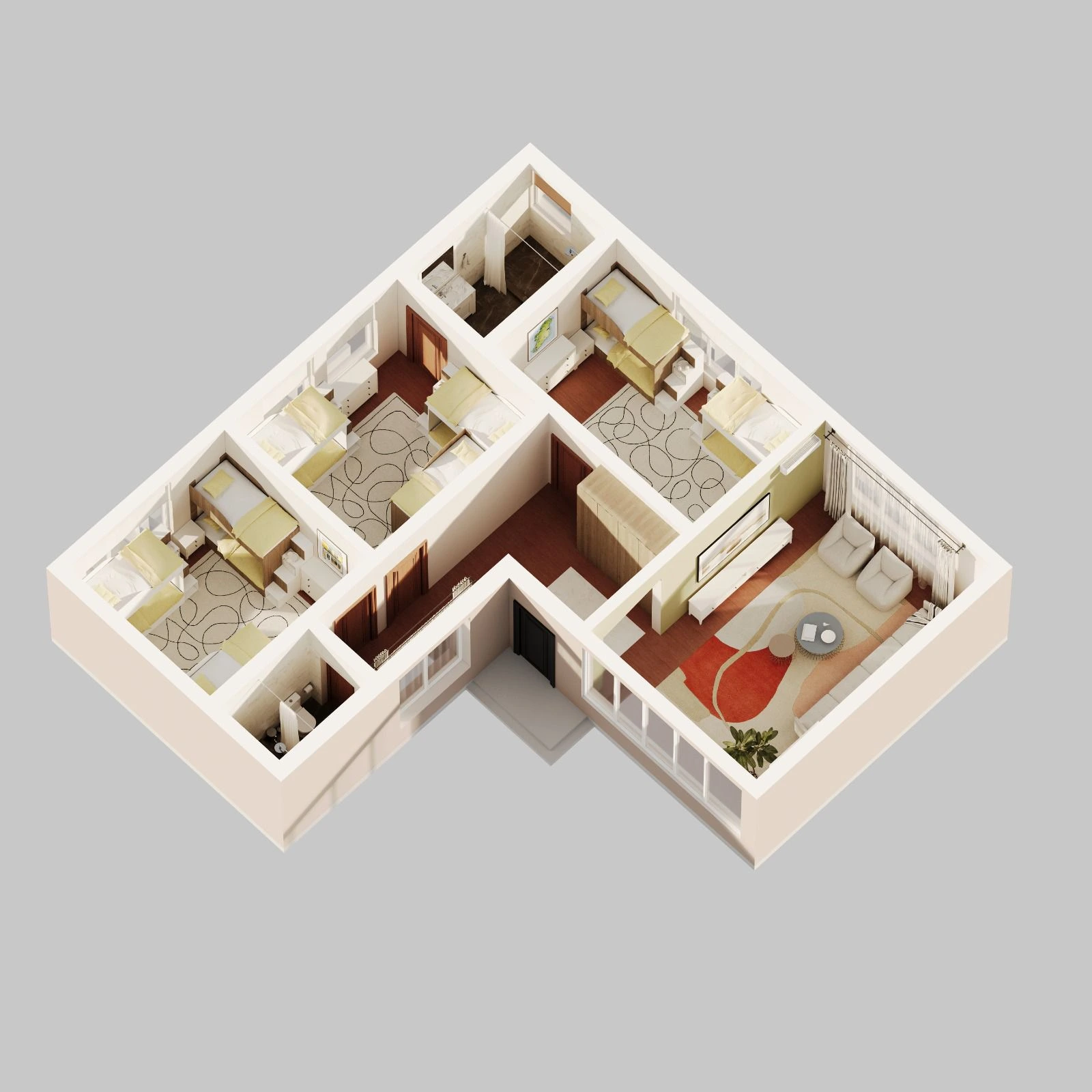 Комната в лагере Gorki Island