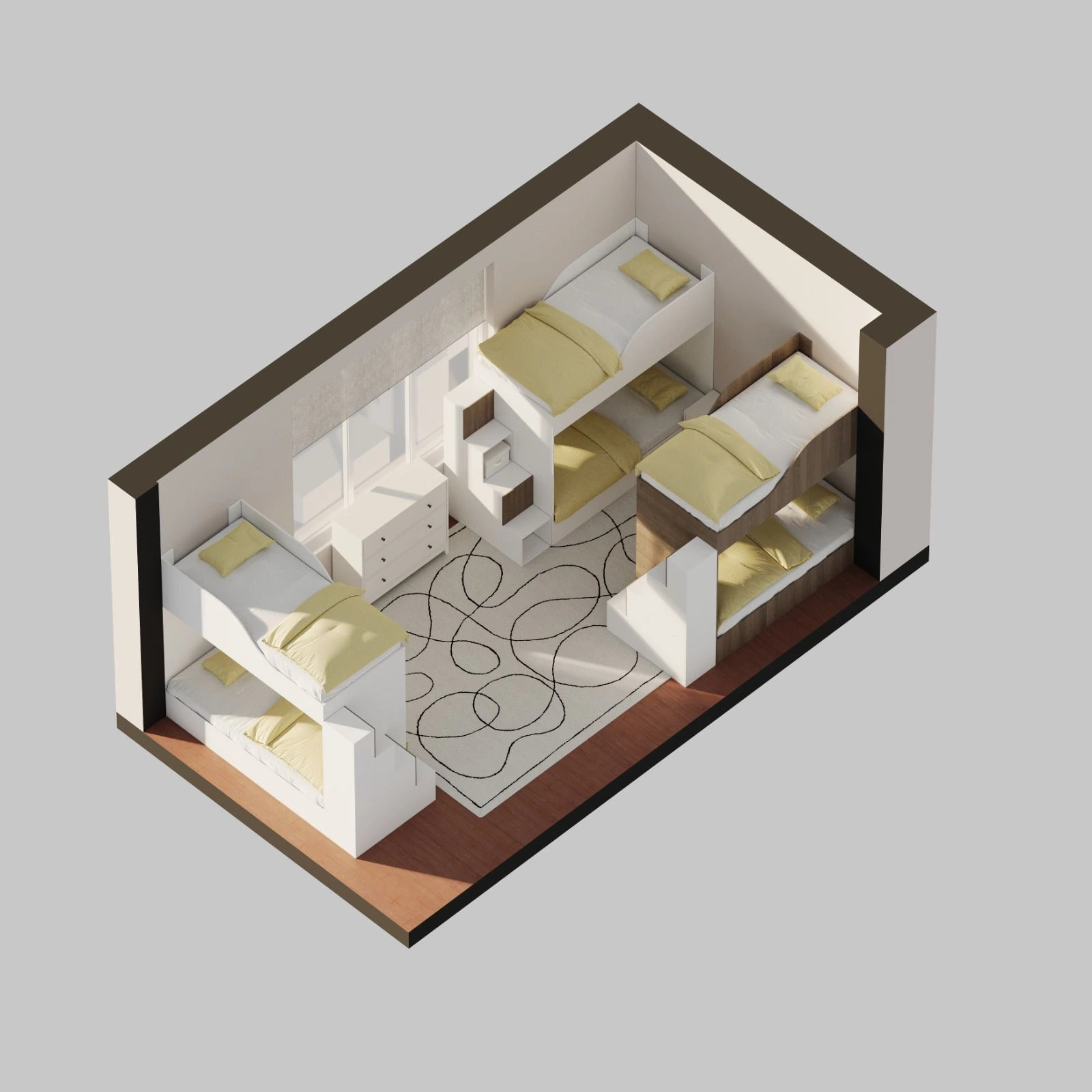 Комната в лагере Gorki Island